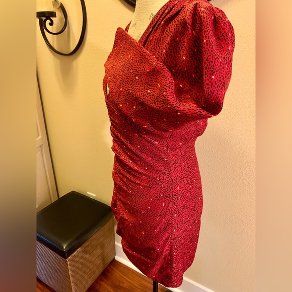 LN ZARA RUCHED FRONT DRESS. FULLY LINED. HIDDEN BACK ZIPPER. DRESS IS FITTED. - Picture 5 of 16